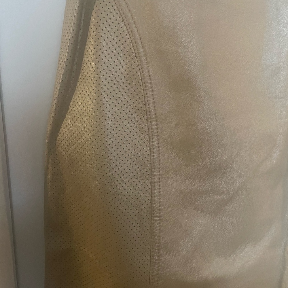 Vintage Terry Lewis Leather Skirt Size 12 Side Zip, Partial Elastic Waist. Aline - Picture 6 of 11